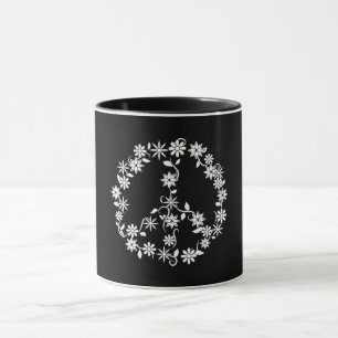 Simple Stars & Flowers Peace Graphic Mug