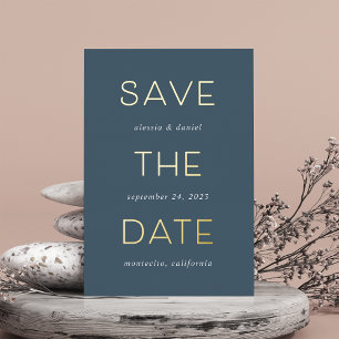 Simple Statement Foil Save the Date Card
