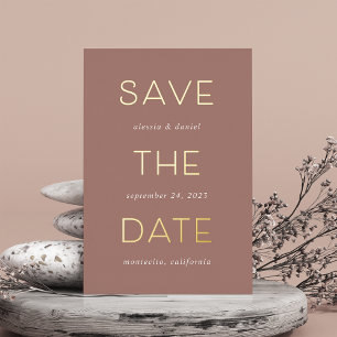 Simple Statement Foil Save the Date Card