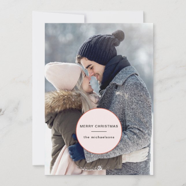 Simple Statement Merry Christmas Photo Holiday Card (Front)