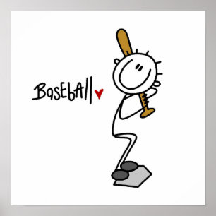 Simple Stick Figure Baseball T-shirts and Gifts Poster