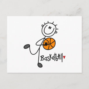 Simple Stick Figure Basketball T-shirts and Gifts Postcard
