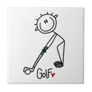 Simple Stick Figure Golfer Tile