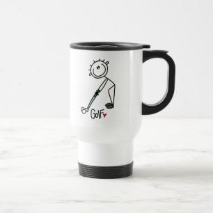 Simple Stick Figure Golfer Travel Mug