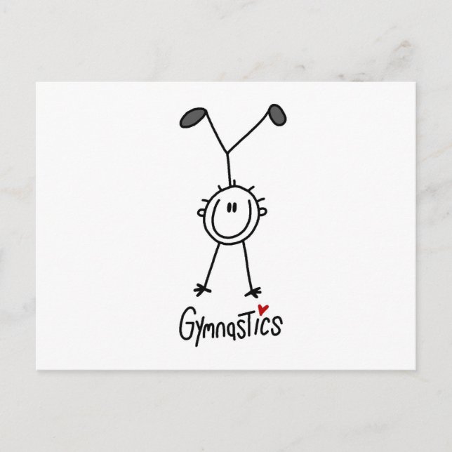Simple Stick Figure Gymnast Postcard (Front)