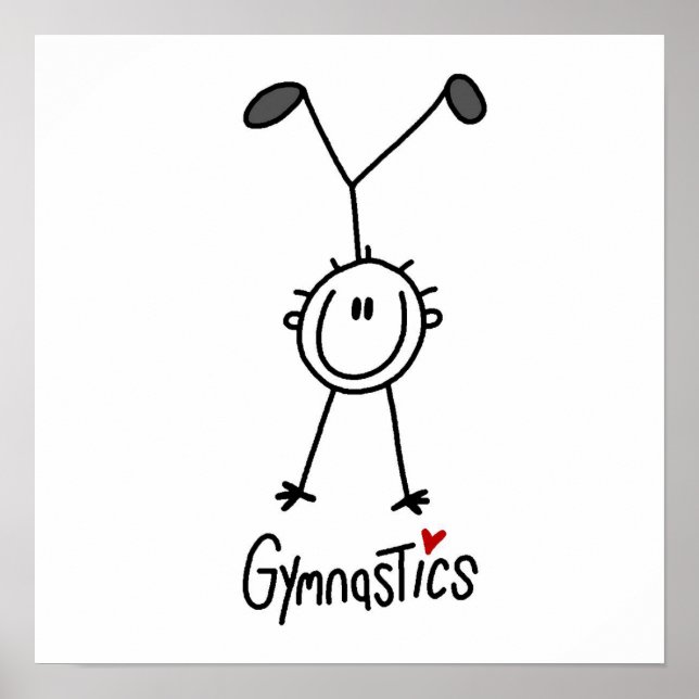 Simple Stick Figure Gymnast Poster (Front)