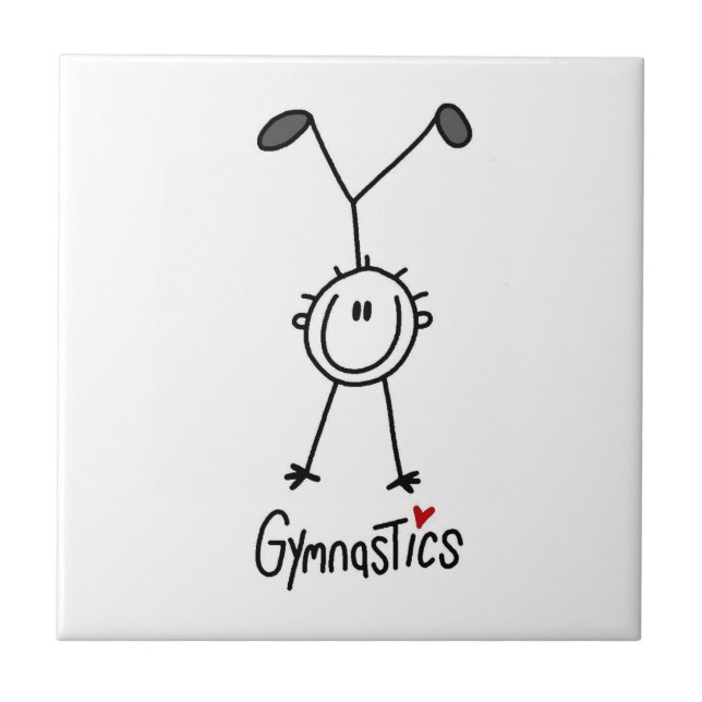 Simple Stick Figure Gymnast Tile (Front)