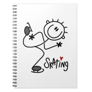Simple Stick Figure Ice Skating T-shirts and Gifts Notebook