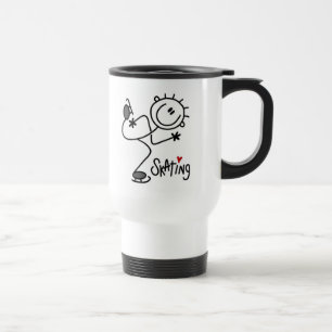Simple Stick Figure Ice Skating T-shirts and Gifts Travel Mug