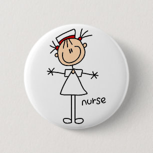 Simple Stick Figure Nurse T-shirts and Gifts 6 Cm Round Badge