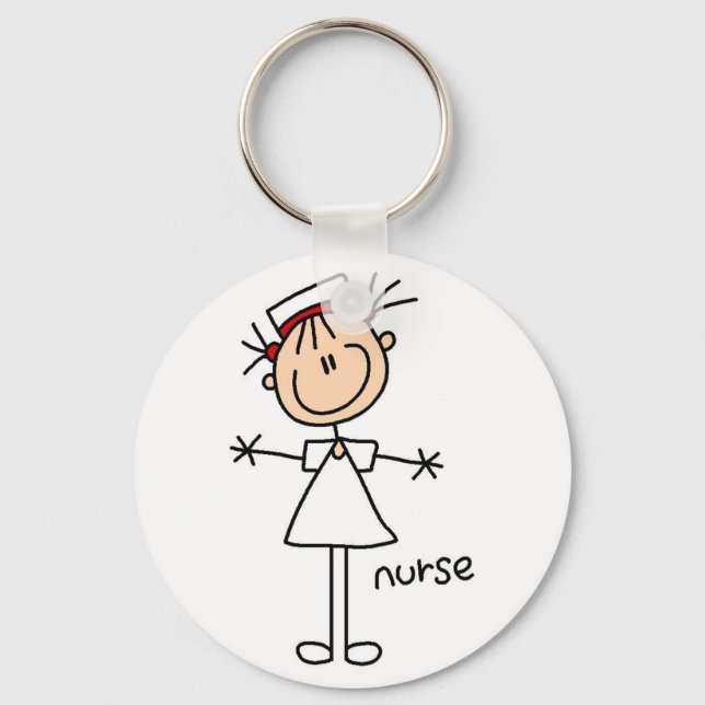 Simple Stick Figure Nurse T-shirts and Gifts Key Ring (Front)