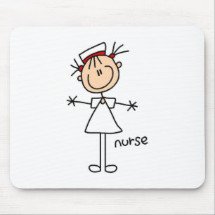 Simple Stick Figure Nurse T-shirts and Gifts Mouse Mat