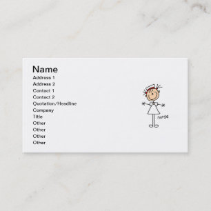 Simple Stick Figure Nurse Tshirts and Gifts Business Card