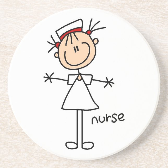 Simple Stick Figure Nurse Tshirts and Gifts Coaster (Front)