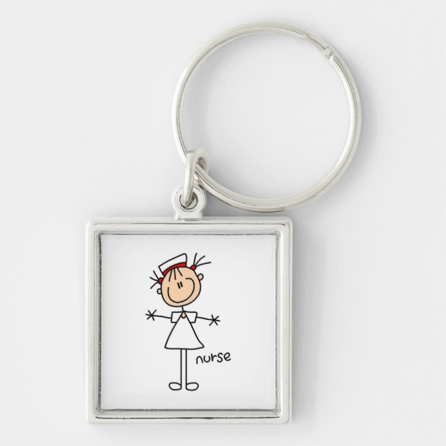 Simple Stick Figure Nurse Tshirts and Gifts Key Ring (Front)