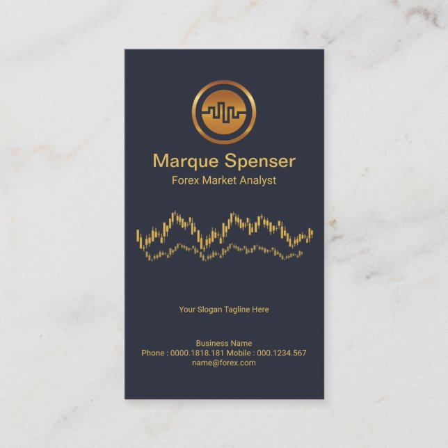 Simple Stock Exchange Graph Investment Manager Business Card (Front)