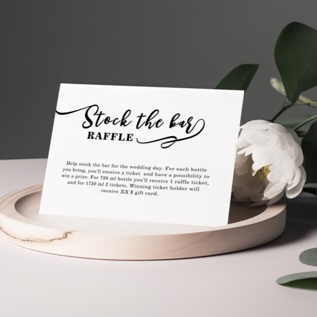 Simple Stock the bar Bridal Shower   Enclosure Card (Creator Uploaded)