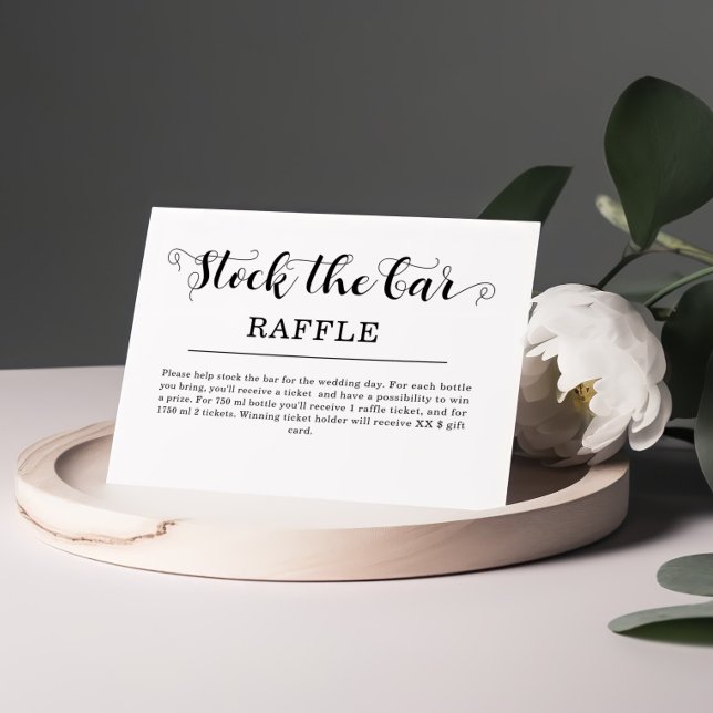 Simple Stock the bar Bridal Shower   Enclosure Card (Creator Uploaded)