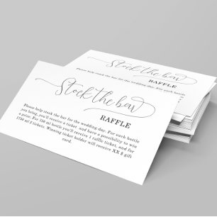 Simple Stock the bar Bridal Shower   Enclosure Card