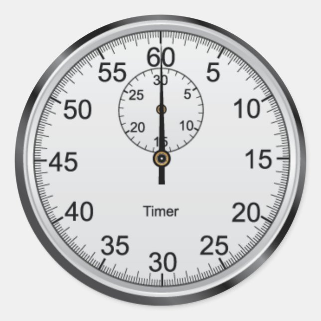 Simple Stopwatch Round Sticker (Front)