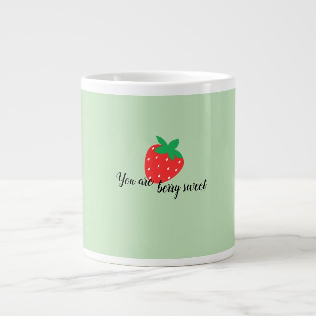 Simple Strawberry design Large Coffee Mug (Front)