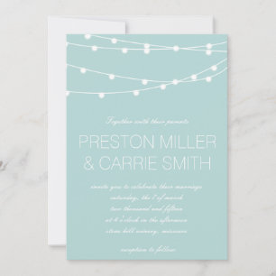 Simple String of Lights Wedding Invites   Wedding