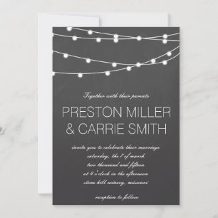 Simple String of Lights Wedding Invites   Wedding