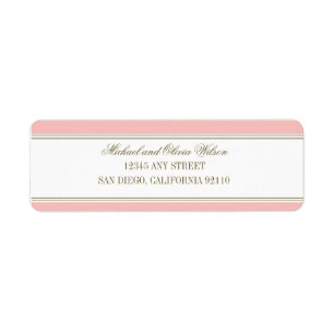 Simple Stripe Blush Pink Address Label