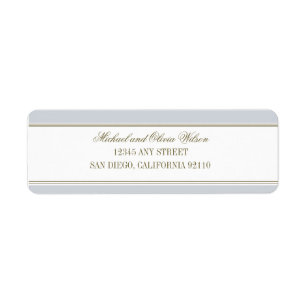 Simple Stripe French Blue Address Label