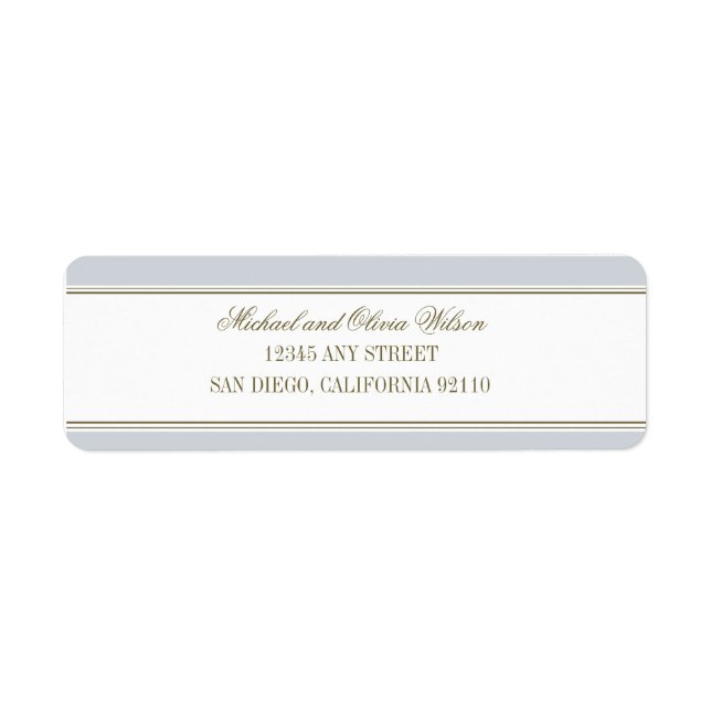 Simple Stripe French Blue Address Label (Front)