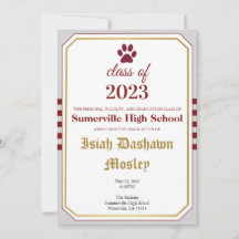 Simple Stripe Graduation Invitation