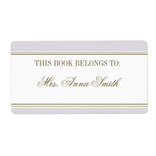 Simple Stripe Mauve Bookplate