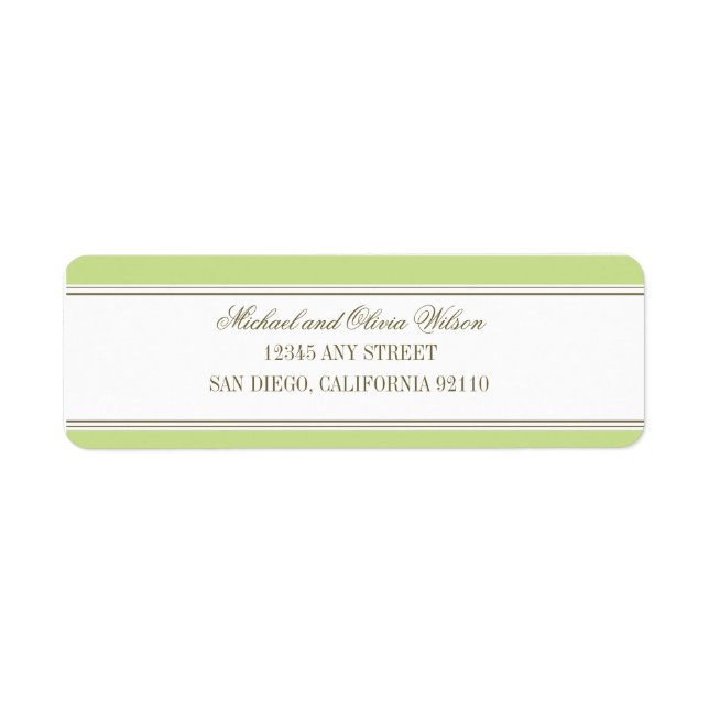 Simple Stripe Spring Green Address Label (Front)