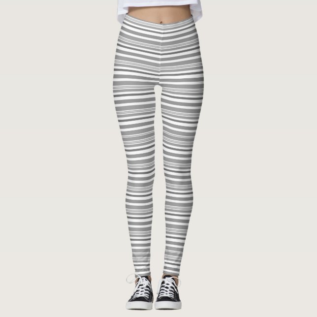 simple, striped pattern , olive and blue leggings (Front)