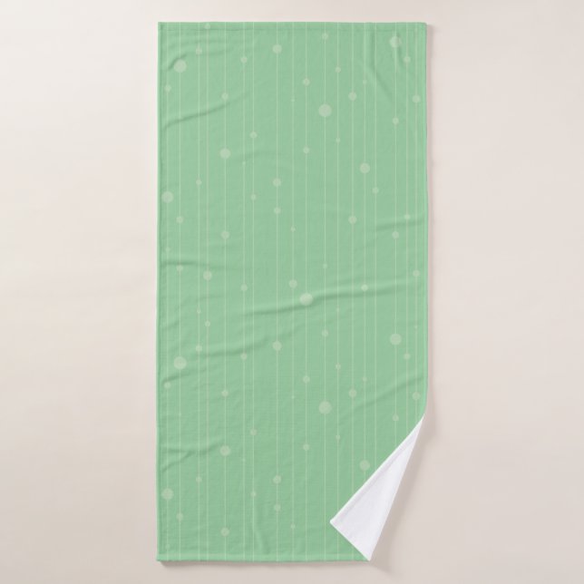 Simple stripes and dots minimal mint green bath towel (Bath Towel)