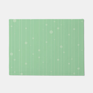 Simple stripes and dots modern mint green  doormat