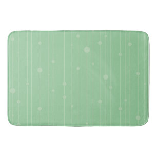 Simple stripes and dots modern pastel mint green bath mat