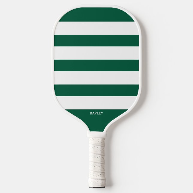 Simple Stripes, Any Colour, Custom Monogram Name Pickleball Paddle (Front)