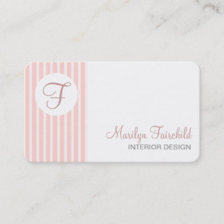 Simple Stripes Monogram Business Card Template