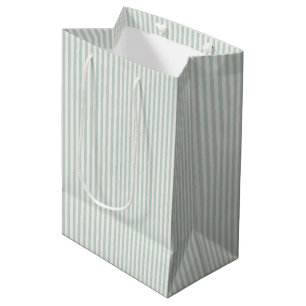 Simple Stripes - Muted Sage Medium Gift Bag