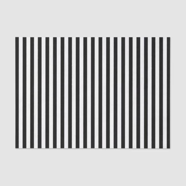 Simple Stripes Pattern Black White Geometric Tissue Paper (Front)