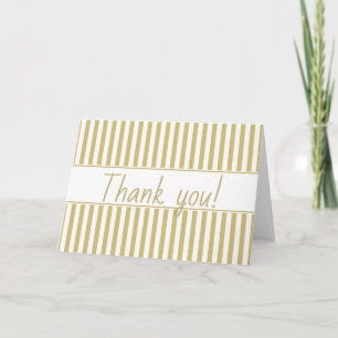 Simple Stripes Pattern - Geometric Gold/White Thank You Card