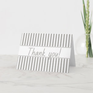 Simple Stripes Pattern - Geometric Grey/white Thank You Card