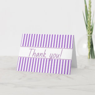 Simple Stripes Pattern - Geometric Lavender/White Thank You Card