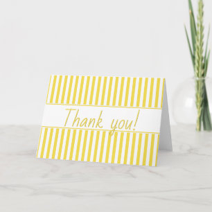 Simple Stripes Pattern - Geometric Yellow/White  Thank You Card
