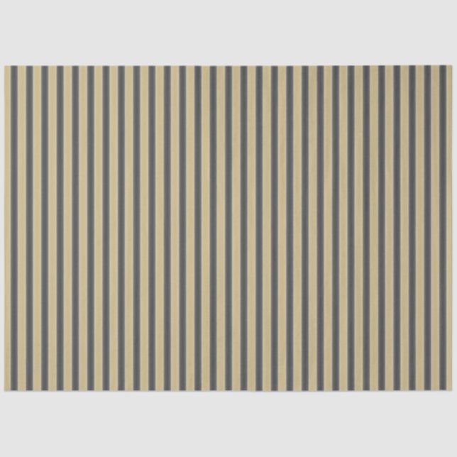 Simple Stripes Pattern Gold Black Geometric Tissue Paper (Front)