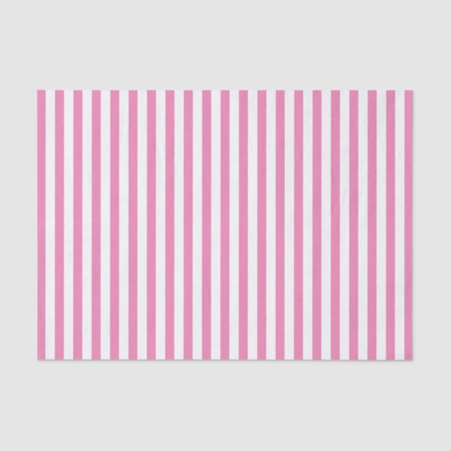 Simple Stripes Pattern Pink/White Geometric Tissue Paper (Front)