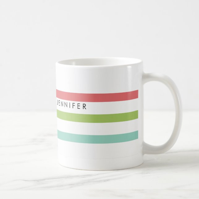 Simple Stripes Personalised Mug (Right)