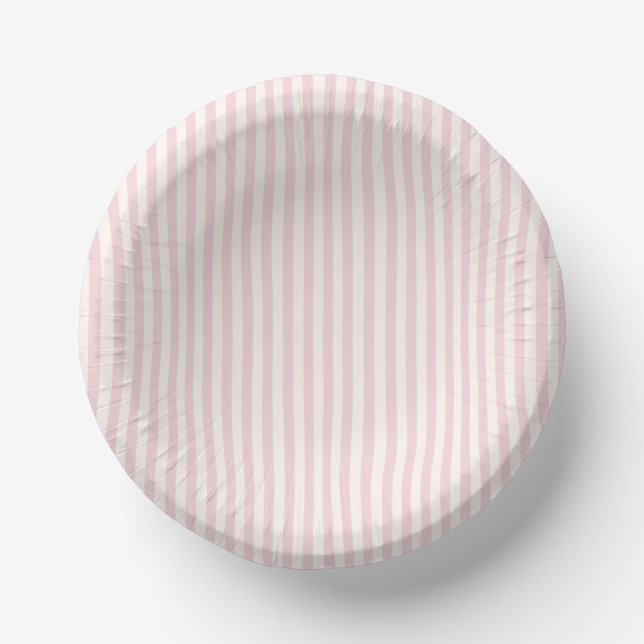 Simple Stripes - Soft Blush Paper Plate (Front)