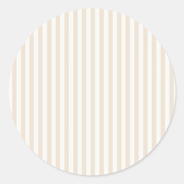 Simple Stripes - Soft Linen Classic Round Sticker (Front)